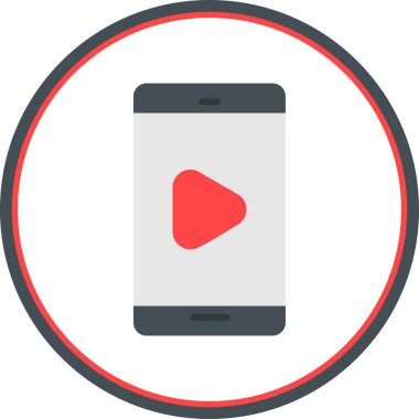 Müzik Düz Çember Vektör Simgesi Tasarımı Çal