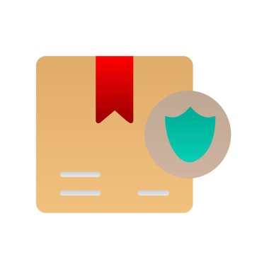 Kalkan Düz Gradyan Vektör Simgesi Tasarımı