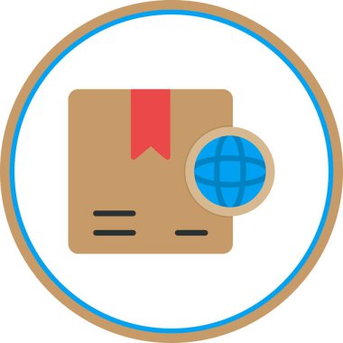 Dünya Düz Çember Vektör Simgesi Tasarımı