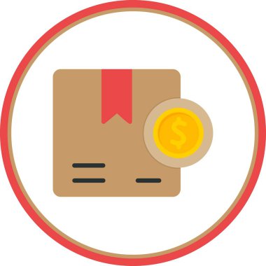 Dolar Düz Çember Vektör Simgesi Tasarımı