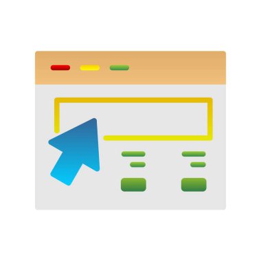 Web sitesi Düz Gradyan Vektör Simgesi Tasarımı