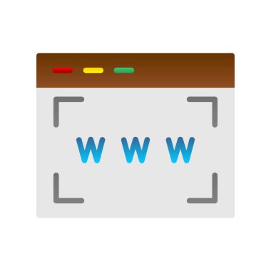 Web Arama Düz Gradyan Vektör Simgesi Tasarımı