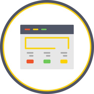 Web sitesi Düz Çember Vektör Simgesi Tasarımı