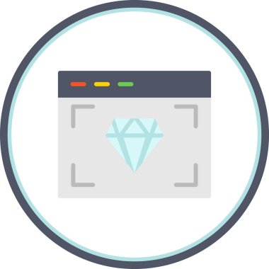 Çevrimiçi Pazarlama Düz Çember Vektör Simgesi Tasarımı