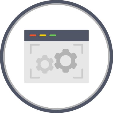Web Ayarlama Düz Çember Vektör Simgesi Tasarımı