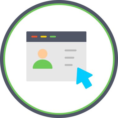 Web Kullanıcı Düz Çember Vektör Simgesi Tasarımı