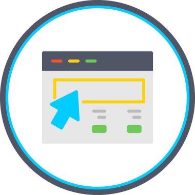 Web sitesi Düz Çember Vektör Simgesi Tasarımı