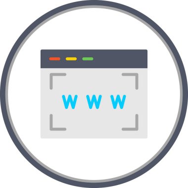 Web Arama Düz Çember Vektör Simgesi Tasarımı