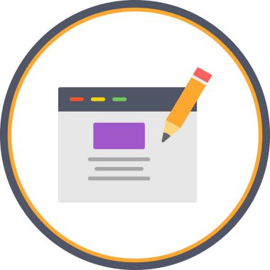 Tarayıcı Düz Çember Vektör Simgesi Tasarımı