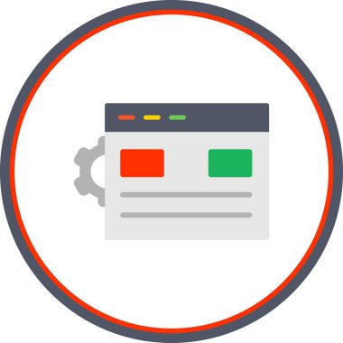 Web Ayarlama Düz Çember Vektör Simgesi Tasarımı