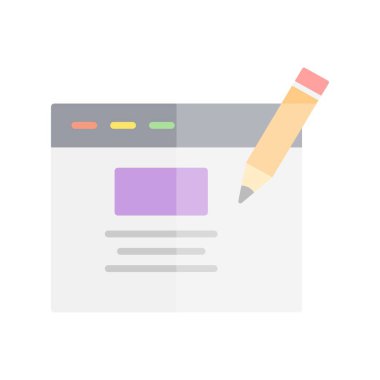 Tarayıcı Düz Işık Vektörü Simgesi Tasarımı