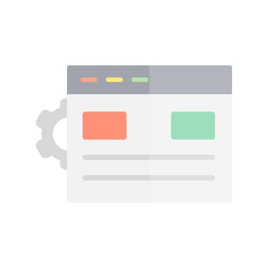 Web Ayarlama Düz Işık Vektörü Simgesi Tasarımı