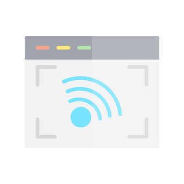 Wifi Düz Işık Vektörü Simgesi Tasarımı