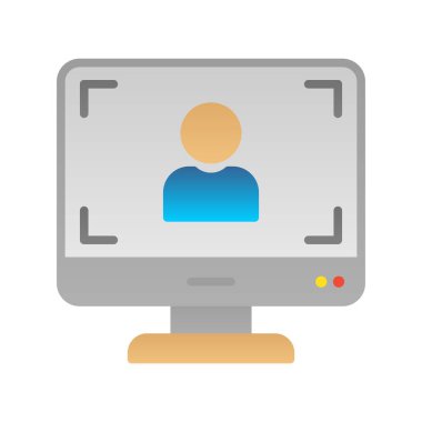 Bilgisayar Düz Gradyan Vektör Simgesi Tasarımı