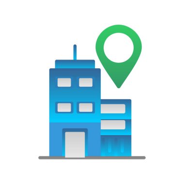 Konum Düz Gradyan Vektör Simgesi Tasarımı