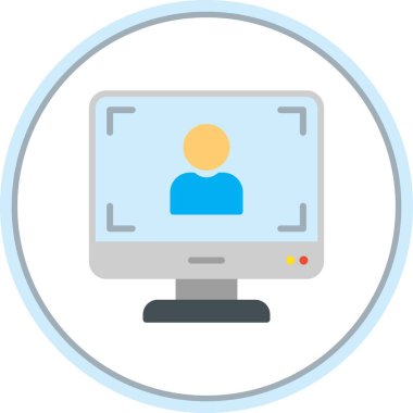 Bilgisayar Düz Çember Vektör Simgesi Tasarımı