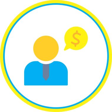 Çalışan Düz Çember Vektör Simgesi Tasarımı