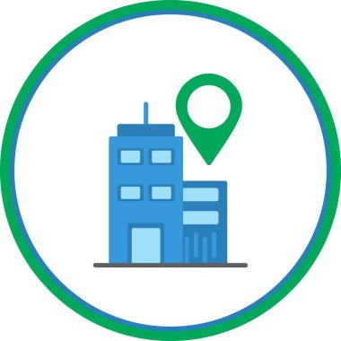 Konum Düz Çember Vektör Simgesi Tasarımı