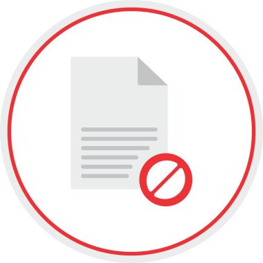 Reddedilmiş Düz Çember Vektör Simgesi Tasarımı