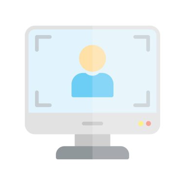 Bilgisayar Düz Işık Vektörü Simgesi Tasarımı