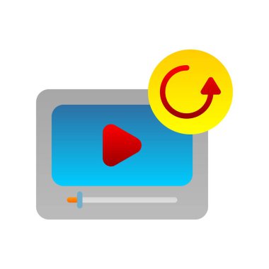 Düz Gradyan Vektör Simgesi Tasarımı Yeniden Yükle