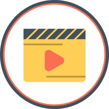 Müzik Çalan Düz Çember Vektör Simgesi Tasarımı