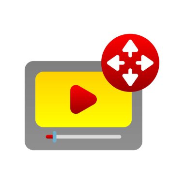 Video Düz Gradyan Vektör Simgesi Tasarımı Genişlet