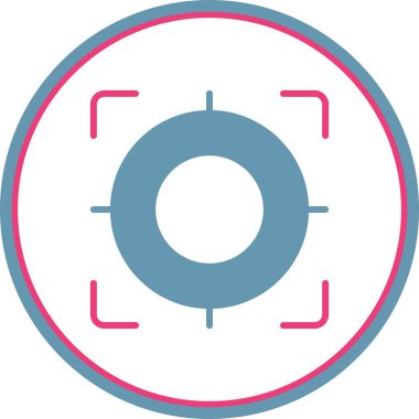 Düz Çember Vektör Simgesi Tasarımı Odakla