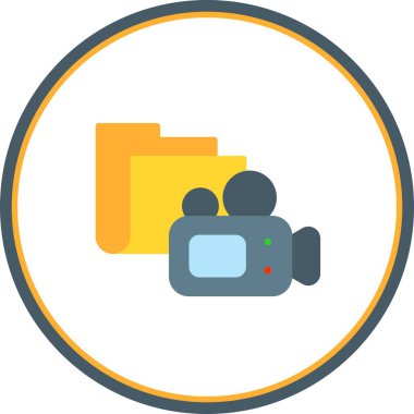 Kamera Düz Çember Vektörü Simge Tasarımı