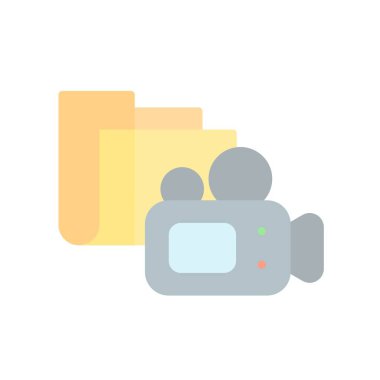 Kamera Düz Işık Vektörü Simgesi Tasarımı