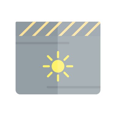 Görüntü Parlaklığı Düz Işık Vektörü Simgesi Tasarımı