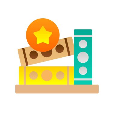 Favori Düz Gradyan Vektör Simgesi Tasarımı