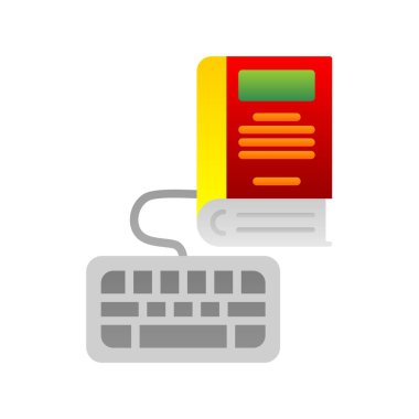 Klavye Düz Gradyan Vektör Simgesi Tasarımı