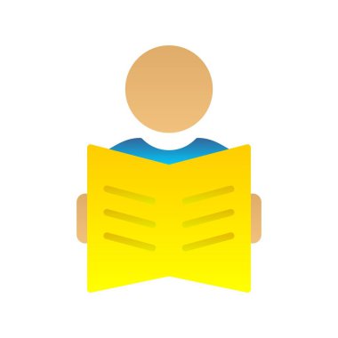 Düz Gradyan Vektör Simgesi Tasarımı Okunuyor