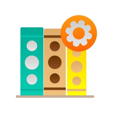 Mekanik Düz Gradyan Vektör Simgesi Tasarımı