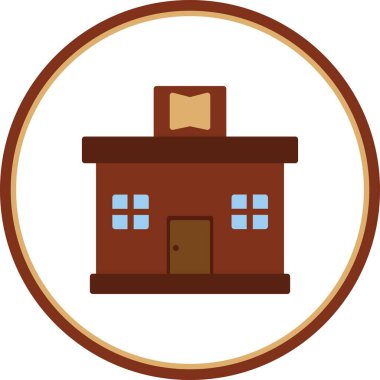 Kitapçı Düz Çember Vektör Simgesi Tasarımı