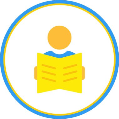 Düz Çember Vektör Simgesi Tasarımı Okunuyor