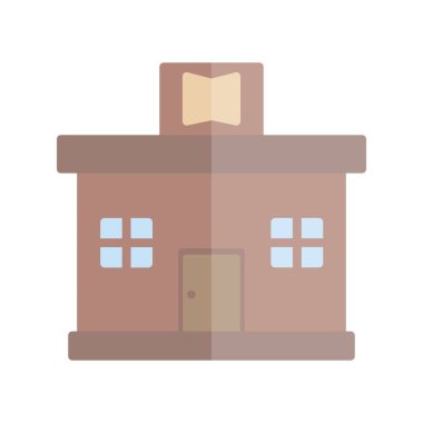 Kitapçı Düz Işık Vektör Simgesi Tasarımı