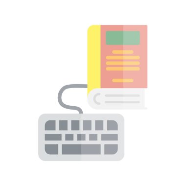 Klavye Düz Işık Vektörü Simgesi Tasarımı