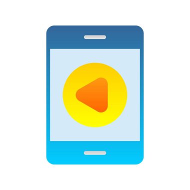 Düz Gradyan Vektör Simgesi Tasarımı Çal