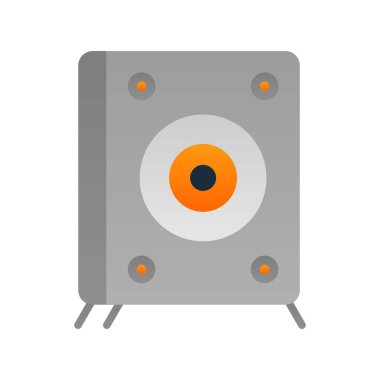 Hoparlör Düz Gradyan Vektör Simgesi Tasarımı