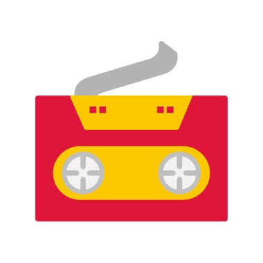 Kaset Düz Gradyan Vektör Simgesi Tasarımı