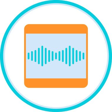 Ses Dalgaları Düz Çember Vektör Simgesi Tasarımı