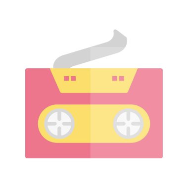 Kaset Düz Işık Vektörü Simgesi Tasarımı