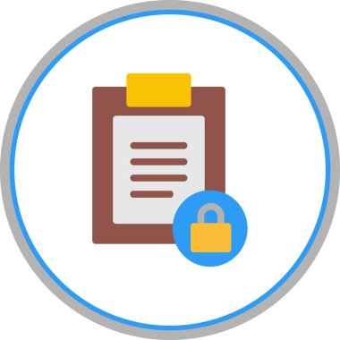 Düz Çember Vektör Simgesi Tasarımı Kilitle