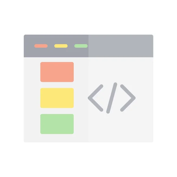 Designová Ikona Plochého Světlého Vektoru Webových Stránek — Stockový vektor