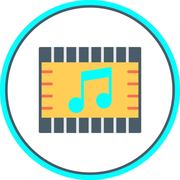 Musik Flat Circle Vector Icon Desig — Stockvektor