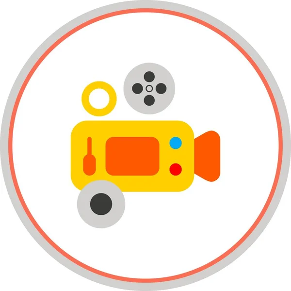 Videoaufzeichnung Flat Circle Vector Icon Desig — Stockvektor