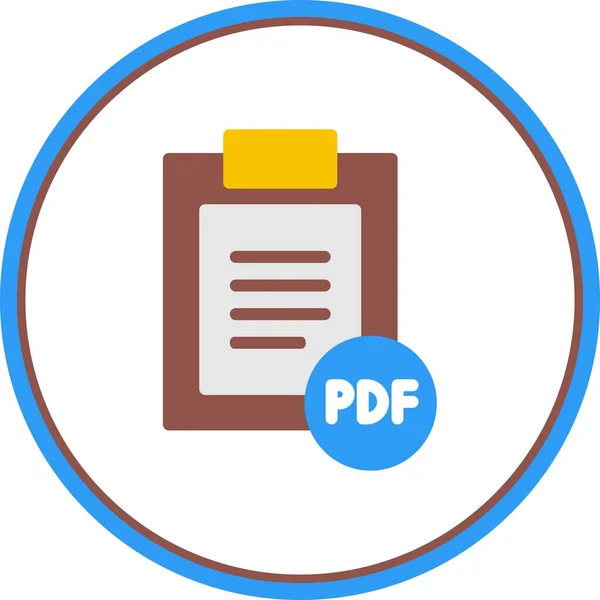 Pdf Datei Flat Circle Vector Icon Design — Stockvektor