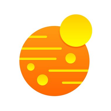 Mars Düz Gradyan Vektör Simgesi Tasarımı